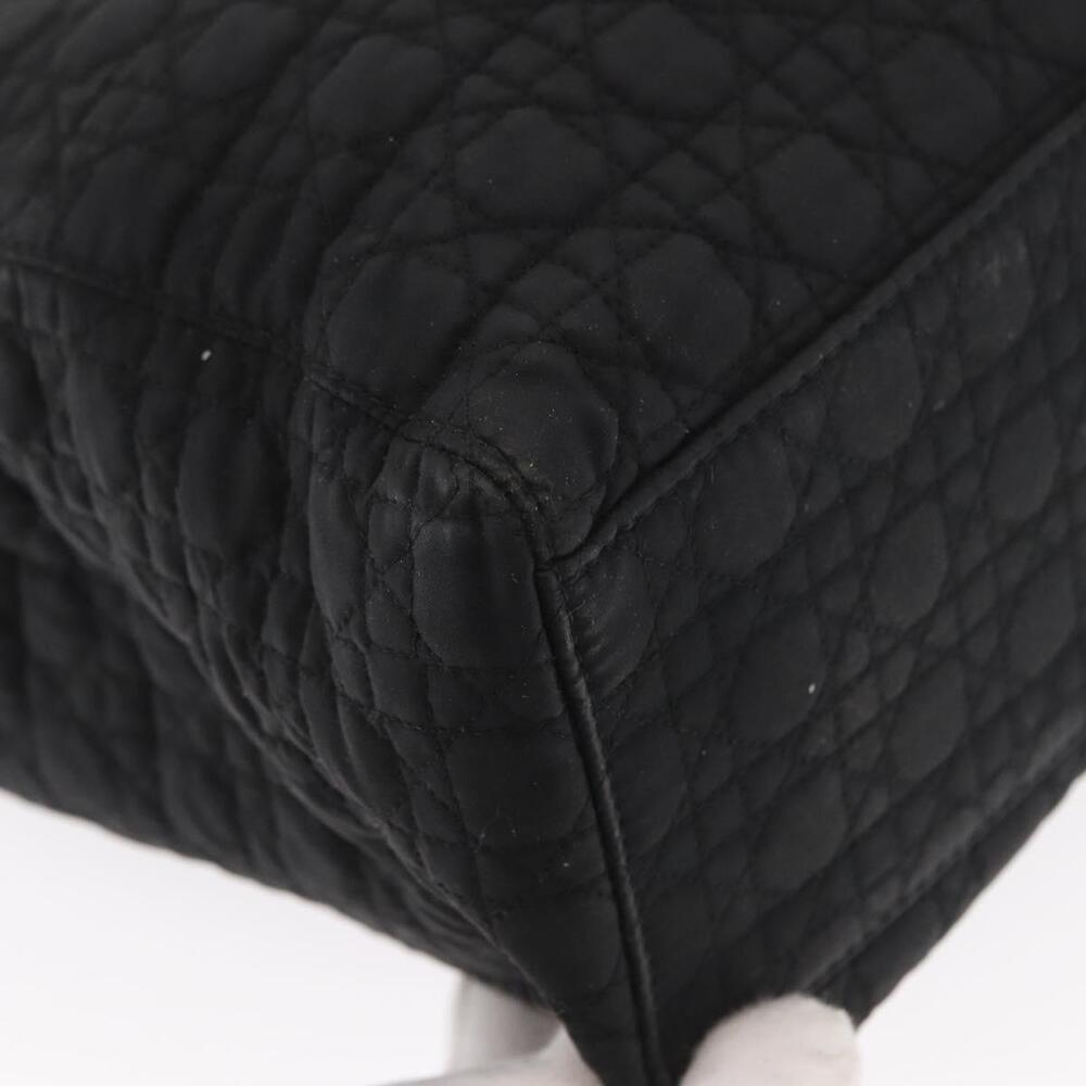 Christian Dior Lady Dior Canage Hand Bag Nylon Black Gold Auth bs32111 - Picture 15 of 16